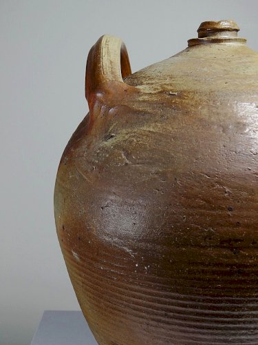 Jarre en grès XXL ancienne XIXe artisanat français Puisaye