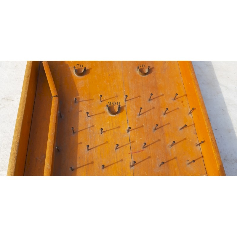 Bagatelle Grand Jeu De Flipper En Bois – 46x30x10 Cm, Sheesham Massif, Épingles Laiton, Boules Acier – Artisanal Inde