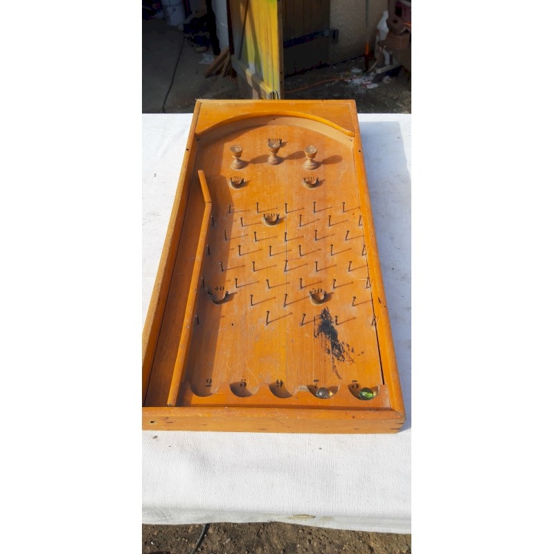 Jeu Ancien de Flipper Bois Bagatelle Naturel