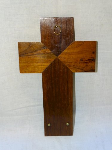 -JOLI ANCIEN BENITIER CROIX MURALE XIXe deco collection Religion Vitrine   D