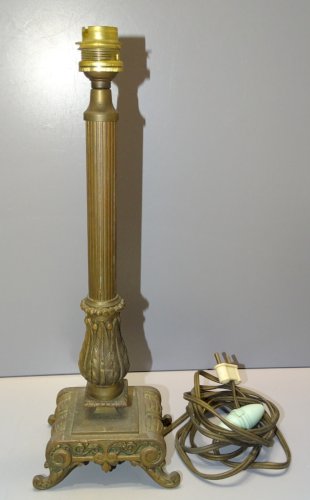 -JOLI ANCIEN BOUGEOIR XIXe Monté en LAMPE à POSER déco collection Luminaire   D