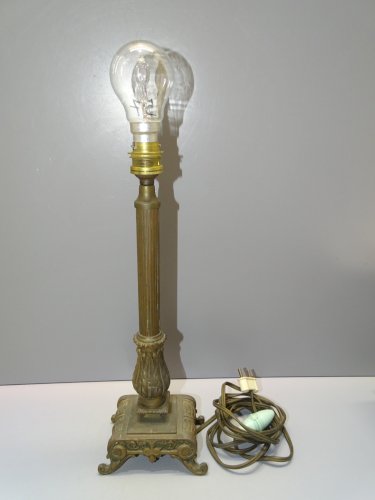 -JOLI ANCIEN BOUGEOIR XIXe Monté en LAMPE à POSER déco collection Luminaire   D