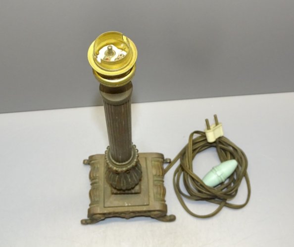 -JOLI ANCIEN BOUGEOIR XIXe Monté en LAMPE à POSER déco collection Luminaire   D