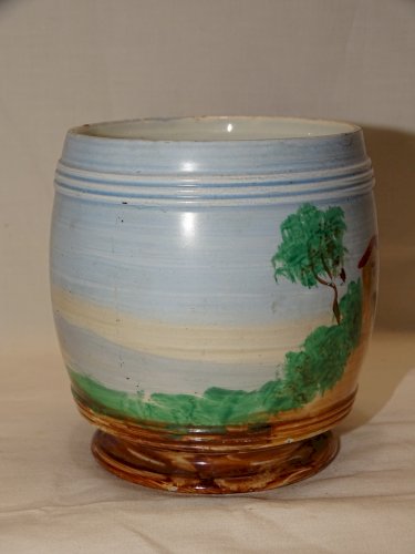 -  JOLI ANCIEN CACHE POT CERAMIQUE CREIL & MONTEREAU COLLECTION VITRINE    D