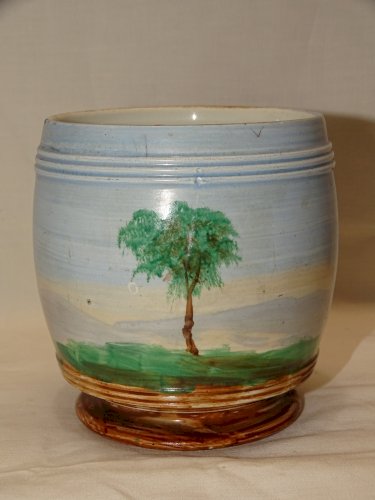 -  JOLI ANCIEN CACHE POT CERAMIQUE CREIL & MONTEREAU COLLECTION VITRINE    D