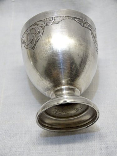 -JOLI ANCIEN COQUETIER ARGENT poinçon MINERVE 1 COLLECTION VITRINE déco TABLE