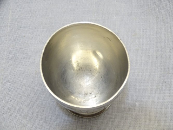-JOLI ANCIEN COQUETIER ARGENT poinçon MINERVE 1 COLLECTION VITRINE déco TABLE