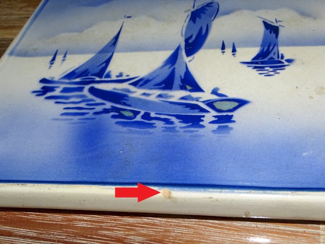 -JOLI ANCIEN DESSOUS DE PLAT MOULIN DES LOUPS MODELE MARINE BATEAUX BLEUS  D