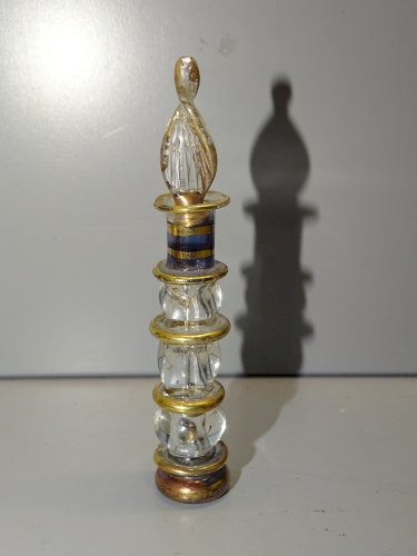 -JOLI ANCIEN FLACON A PARFUM VERRE SOUFFLE FLACON ORIENTAL EGYPTIEN VITRINE  D