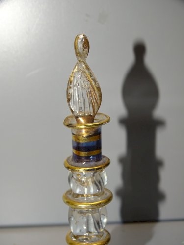 -JOLI ANCIEN FLACON A PARFUM VERRE SOUFFLE FLACON ORIENTAL EGYPTIEN VITRINE  D