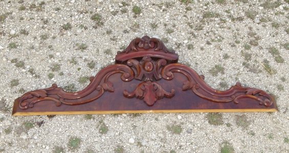 -JOLI ANCIEN FRONTON PLACAGE ACAJOU XIXe déco PORTE ou AUTRE    D