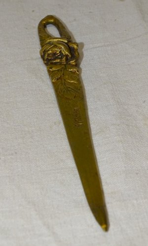 -JOLI ANCIEN OUVRE LETTRE COUPE PAPIER BRONZE ART DECO signé M.BERTIN BUREAU  D