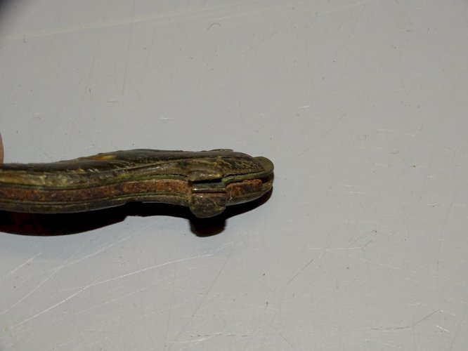 -JOLI ANCIEN PETIT COUTEAU PLIANT MINIATURE FORME CHAUSSURE