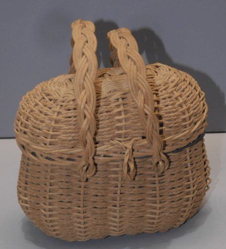 -JOLI ANCIEN PETIT PANIER ROTIN PANIER DE POUPEE JOUET ANSES TRESSEES XXe  D