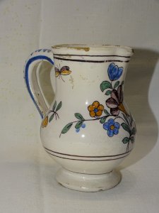 BEAUTIFUL OLD SMALL PITCHER CREAMER CERAMIC NEVERS LA ROCHELLE 18th D