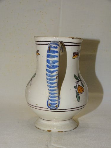-JOLI ANCIEN PETIT PICHET POT A LAIT CERAMIQUE NEVERS LA ROCHELLE XVIIIe   D