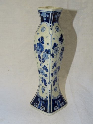 -JOLI ANCIEN PETIT VASE SOLIFLORE CERAMIQUE de DELFT COLLECTION VITRINE   D