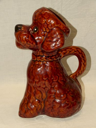 - JOLI ANCIEN PICHET CERAMIQUE CANICHE MARRON SANS MARQUE APPARENTE déco TABLE D