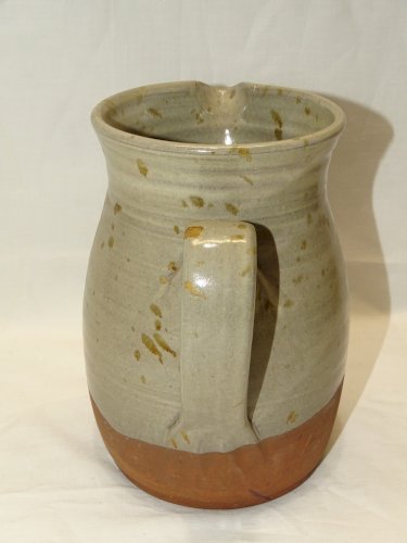 -JOLI ANCIEN PICHET TERRE CUITE HAUT EMAILLE A COULURES DECO TABLE COLLECTION  D