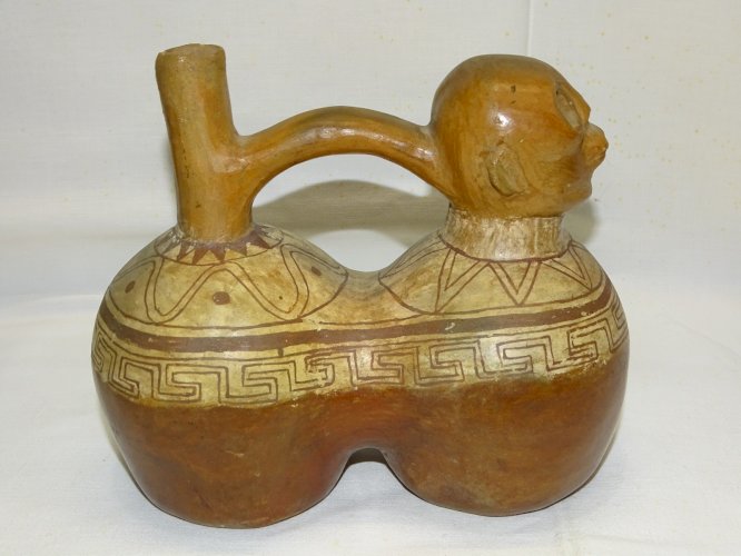 -JOLI ANCIEN PICHET TERRE CUITE ZOOMORPHE STYLE ART PRECOLOMBIEN COLLECTION