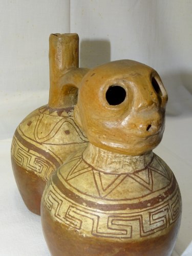 -JOLI ANCIEN PICHET TERRE CUITE ZOOMORPHE STYLE ART PRECOLOMBIEN COLLECTION