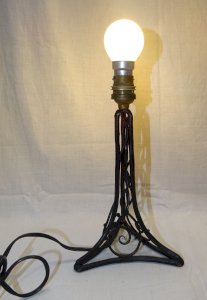NICE OLD ART DECO WROUGHT IRON LAMP BASE without apparent mark 20th century