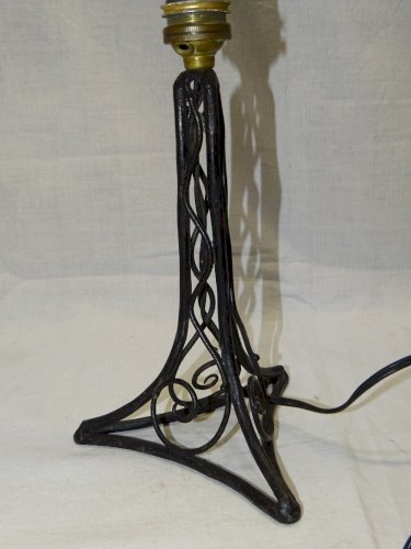 -JOLI ANCIEN PIED DE LAMPE ART DECO FER FORGE sans marque apparente DECO XXe   D