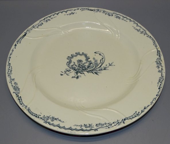 -JOLI ANCIEN PLAT CERAMIQUE SALINS MODELE TRIANON FORME RONDE COLLECTION  D