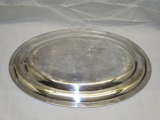 -JOLI ANCIEN PLAT de SERVICE FORME OVALE METAL BLANC CHRISTOFLE? déco TABLE