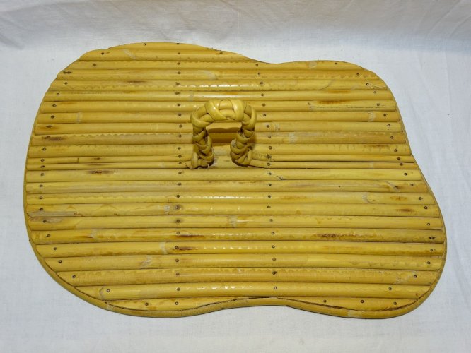 -JOLI ANCIEN PLATEAU A FROMAGE BAMBOU VINTAGE COLLECTION DESIGN XXe    D