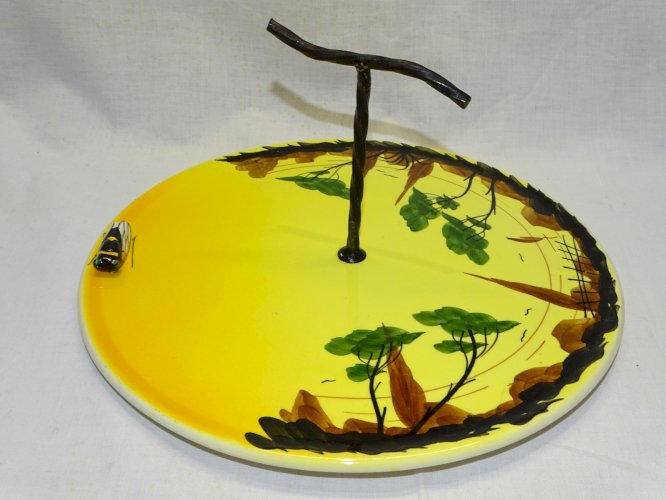 -JOLI ANCIEN PLATEAU A FROMAGE CERAMIQUE VALLAURIS Signé A FERLAY DECO TABLE  D