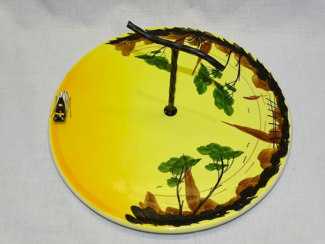 -JOLI ANCIEN PLATEAU A FROMAGE CERAMIQUE VALLAURIS Signé A FERLAY DECO TABLE  D