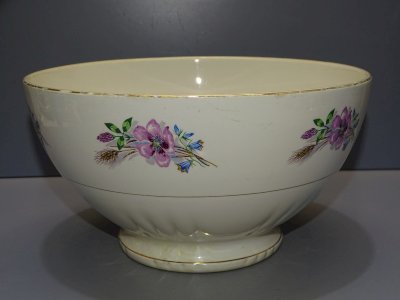 -JOLI ANCIEN SALADIER MOULIN des LOUPS CERAMIQUE VINTAGE COLLECTION DECO TABLE D