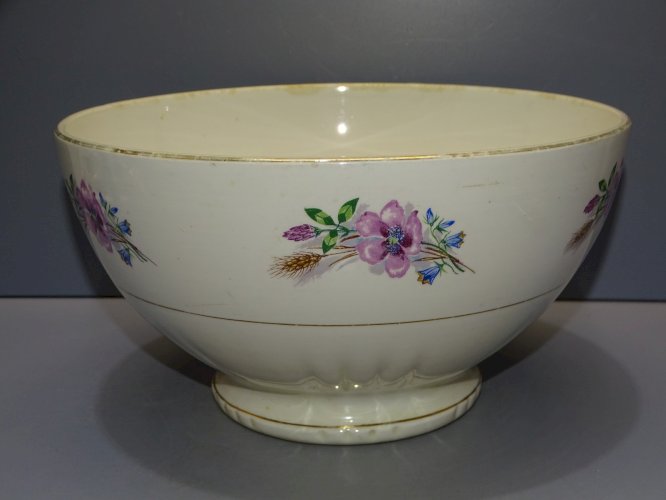 -JOLI ANCIEN SALADIER MOULIN des LOUPS CERAMIQUE VINTAGE COLLECTION DECO TABLE D