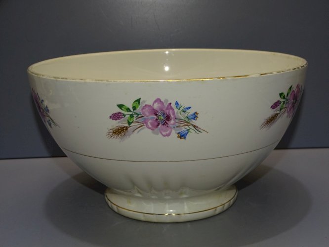 -JOLI ANCIEN SALADIER MOULIN des LOUPS CERAMIQUE VINTAGE COLLECTION DECO TABLE D