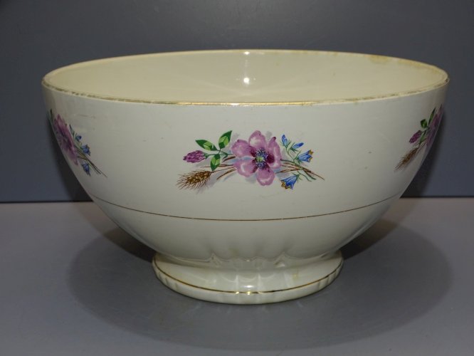 -JOLI ANCIEN SALADIER MOULIN des LOUPS CERAMIQUE VINTAGE COLLECTION DECO TABLE D