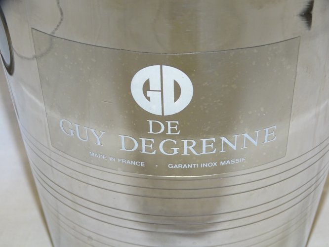 - JOLI ANCIEN SEAU A CHAMPAGNE GUY DEGRENNE en INOX MASSIF TABLE de FETES    D
