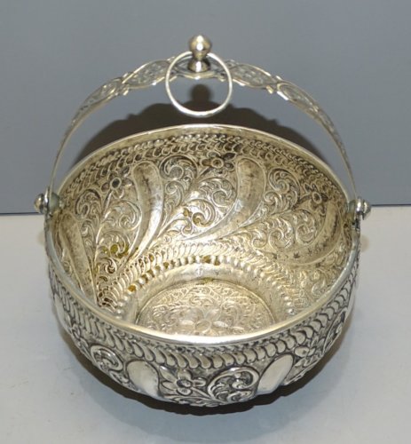 -JOLI ANCIEN SETLA BASSIN ARGENT poinçon CRABE  BOL de HAMAM ALGERIE OTTOMANE  D