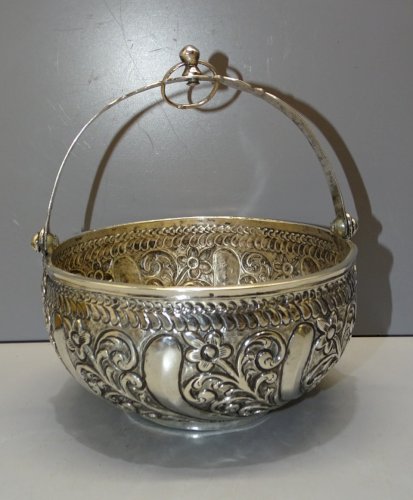 -JOLI ANCIEN SETLA BASSIN ARGENT poinçon CRABE  BOL de HAMAM ALGERIE OTTOMANE  D