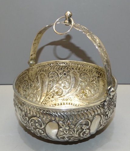 -JOLI ANCIEN SETLA BASSIN ARGENT poinçon CRABE  BOL de HAMAM ALGERIE OTTOMANE  D