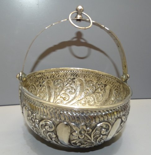 -JOLI ANCIEN SETLA BASSIN ARGENT poinçon CRABE  BOL de HAMAM ALGERIE OTTOMANE  D