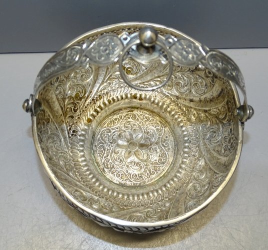 -JOLI ANCIEN SETLA BASSIN ARGENT poinçon CRABE  BOL de HAMAM ALGERIE OTTOMANE  D