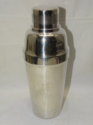 -JOLI ANCIEN SHAKER ERCUIS METAL ARGENTE COLLECTION DECO BAR BISTROT VITRINE   D