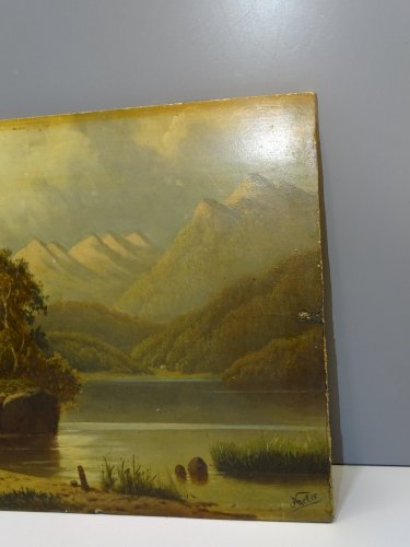 -JOLI ANCIEN TABLEAU HSP sur PANNEAU de BOIS LA BRIERE signé A.KELLER BARBIZON D