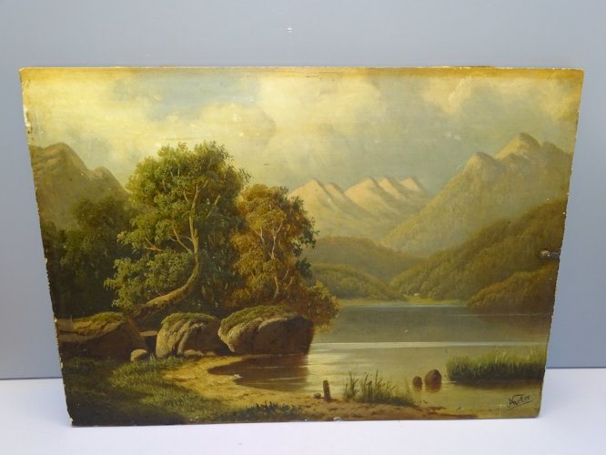 -JOLI ANCIEN TABLEAU HSP sur PANNEAU de BOIS LA BRIERE signé A.KELLER BARBIZON D