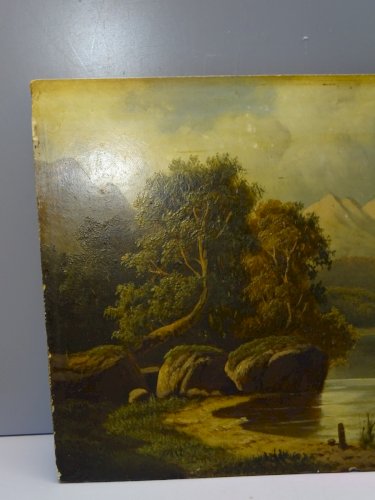 -JOLI ANCIEN TABLEAU HSP sur PANNEAU de BOIS LA BRIERE signé A.KELLER BARBIZON D