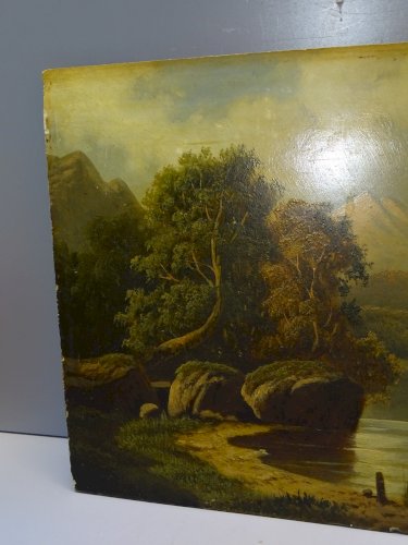 -JOLI ANCIEN TABLEAU HSP sur PANNEAU de BOIS LA BRIERE signé A.KELLER BARBIZON D
