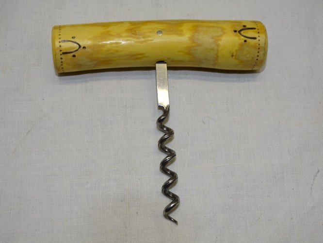 -JOLI ANCIEN TIRE BOUCHON NONTRON POIGNEE BOIS BUIS COLLECTION
