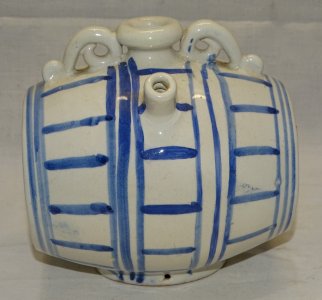 -JOLI ANCIEN TONNELET  XVIII/XIXe CERAMIQUE EMAILLEE FAIENCE vitrine NERVERS?  D