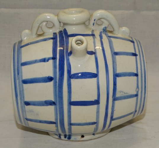 -JOLI ANCIEN TONNELET  XVIII/XIXe CERAMIQUE EMAILLEE FAIENCE vitrine NERVERS?  D